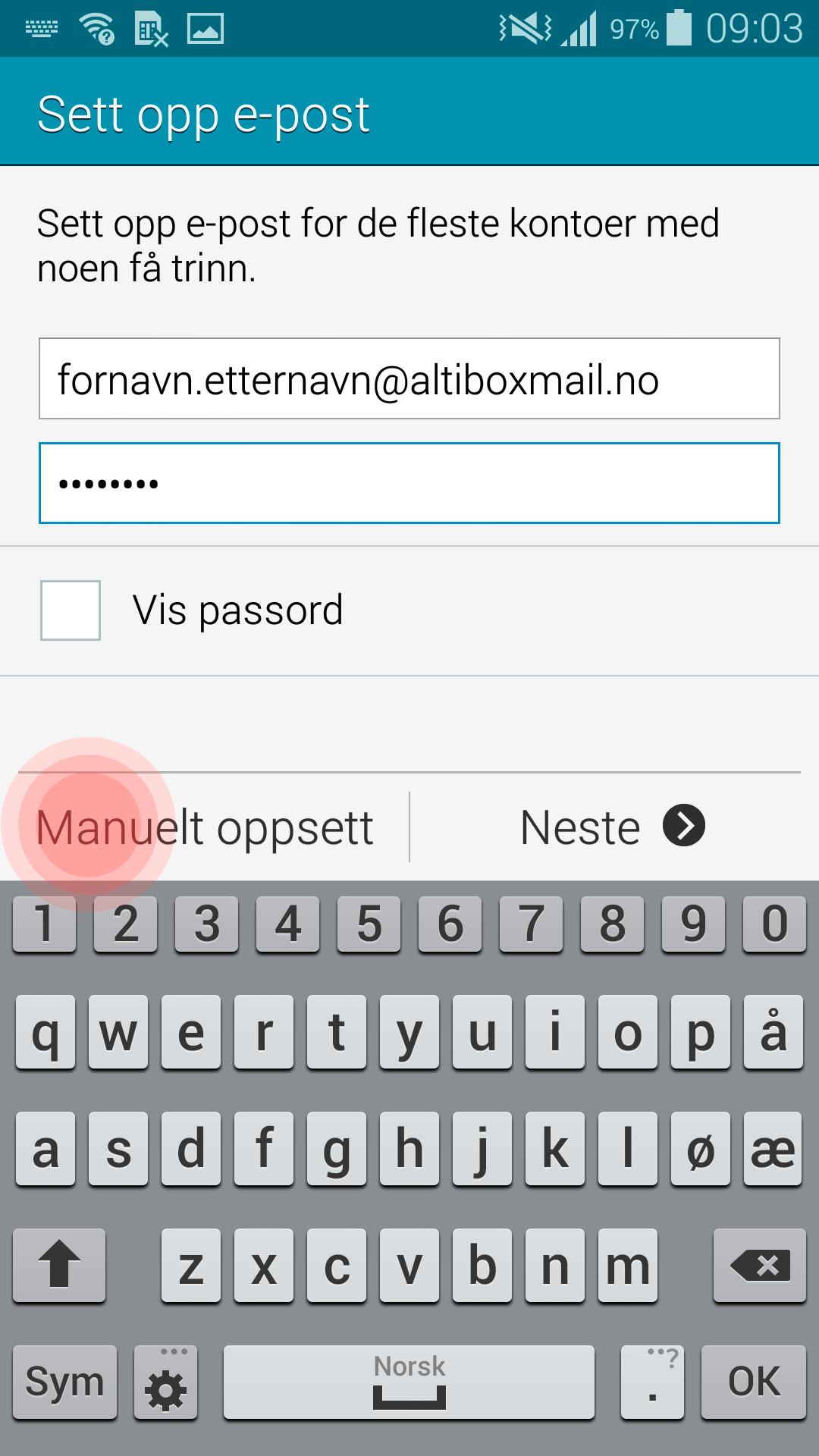 Brukerveiledning_e-post_Android-Steg-2