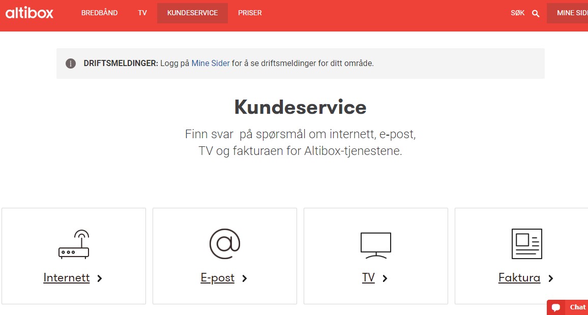 Kundeservice Finn svar på spørsmål om bredbånd, tv, epost og telefoni