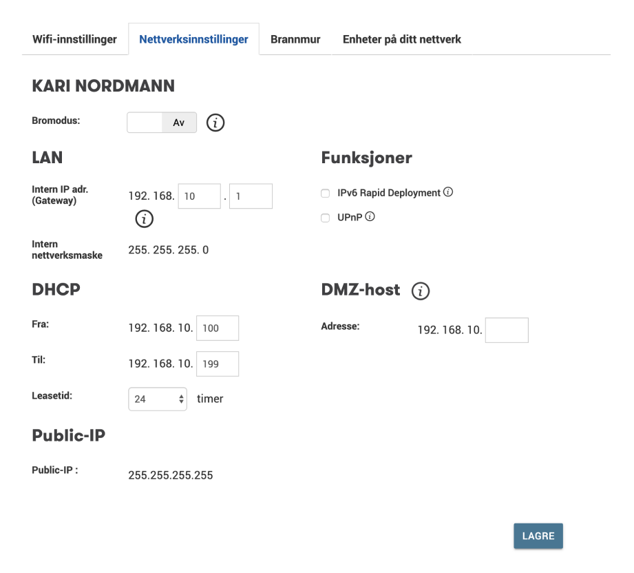 Nettverksinnstillinger