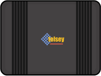 Hjemmesentralen "Telsey CPL3 og 4" er en svart boks hvor fiberkablene fra Altibox kommer inn i boligen.