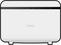 Hjemmesentralen "ZyXEL VMG", en hvit boks hvor fiberkablene fra Altibox kommer inn i boligen.